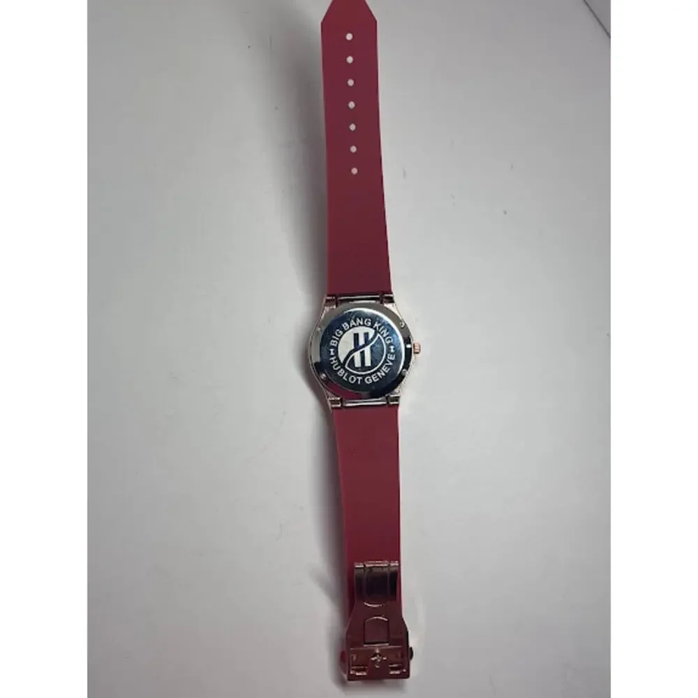 Hublot Fashion Watch Swiss Quartz Big Bang King 37mm Red Dial Crystal Bezel